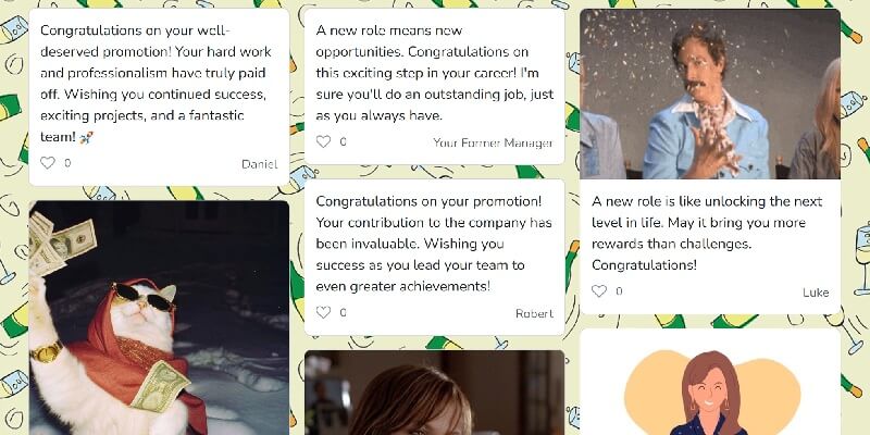 Promotion greeting board